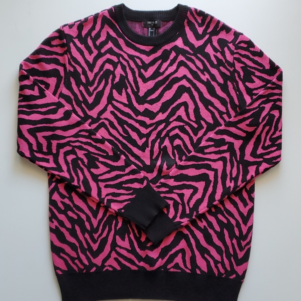 Neon Pink Animal Print Sweater